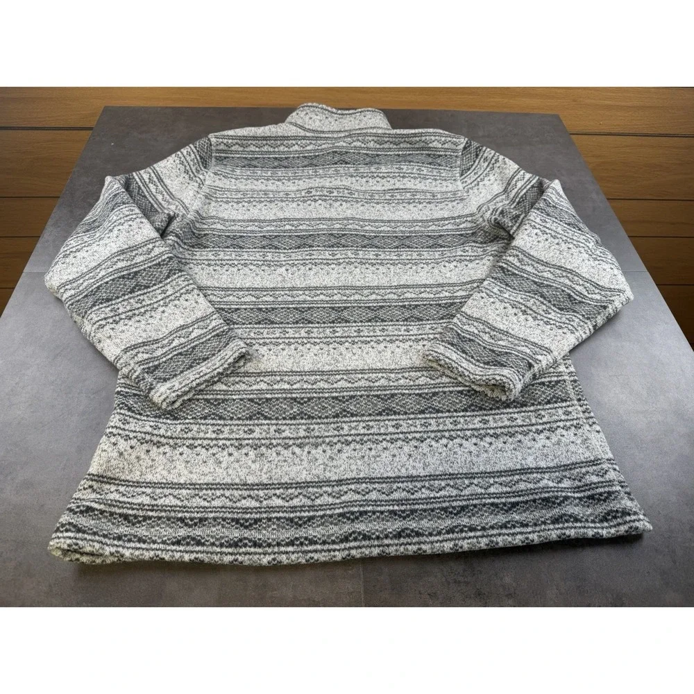 The North Face Men's Aztec/Tribal 1/4 Zip Grey Fleece Pullover Size XL